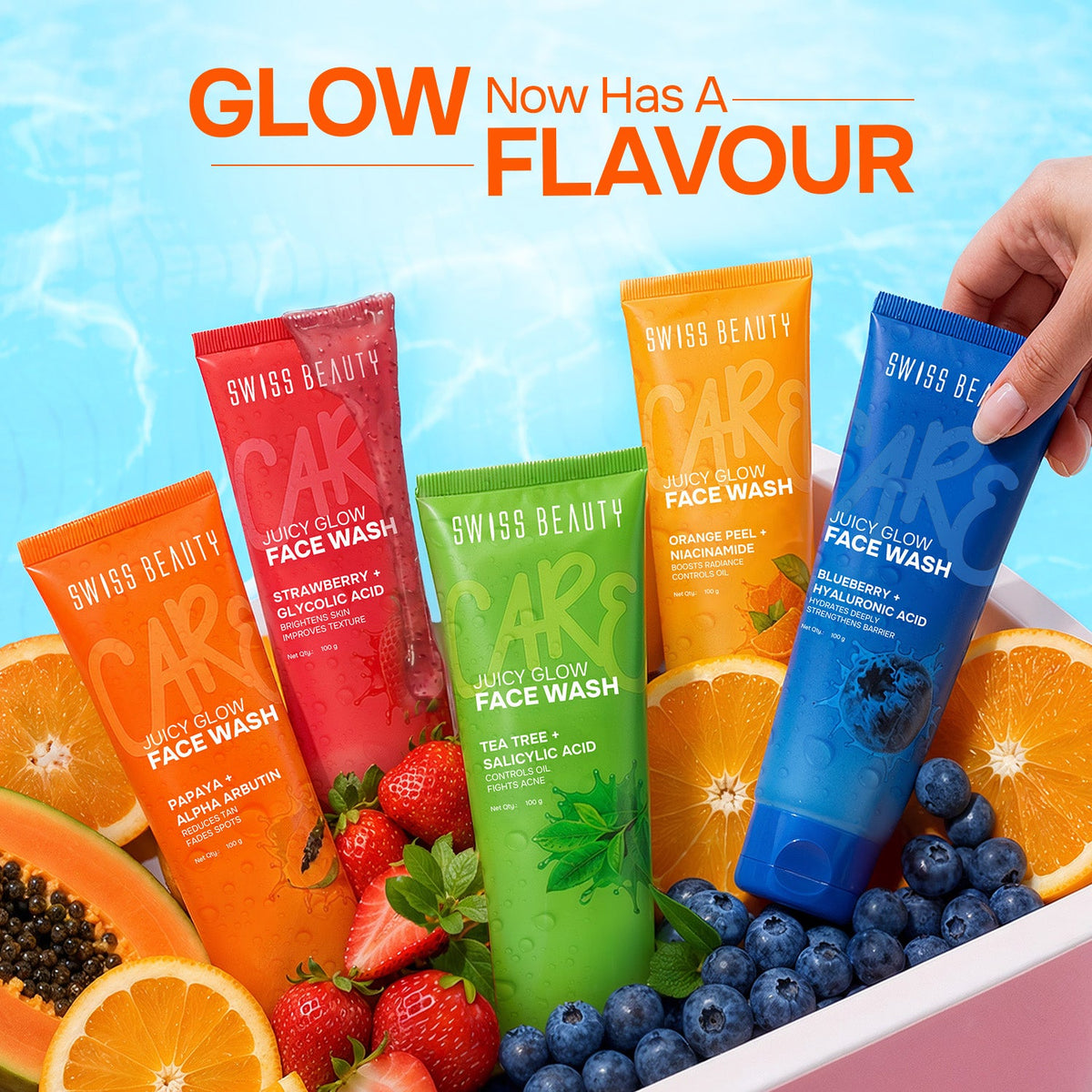 Care Juicy Glow Face Wash Strawberry + Glycolic Acid