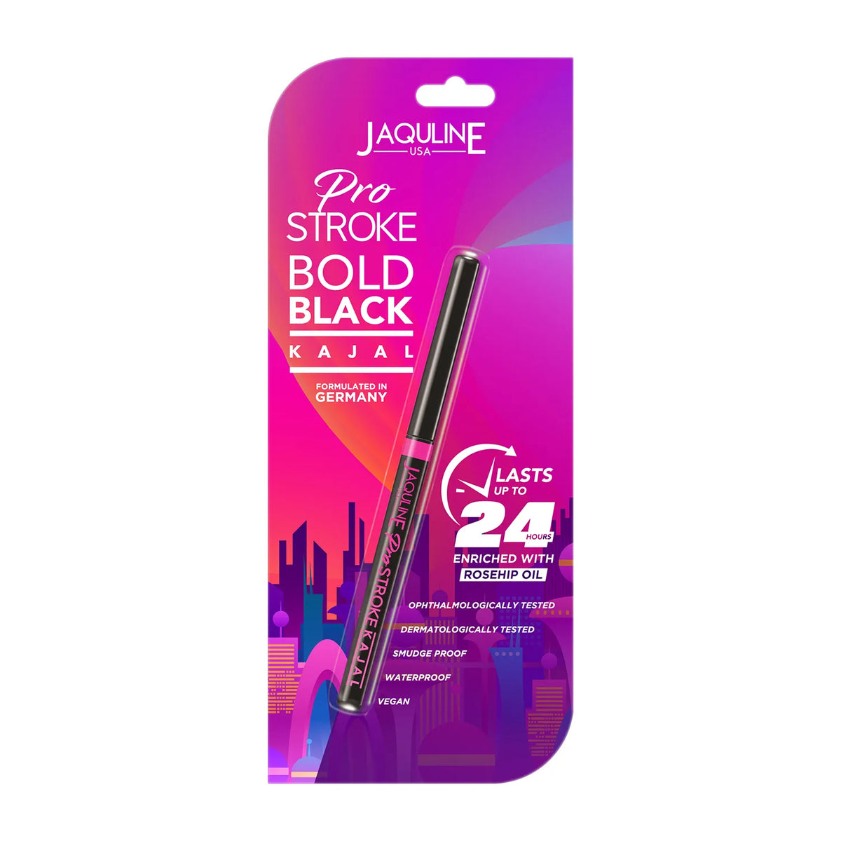 Jaquline USA Pro Stroke Bold Black Kajal | 24hr Stay