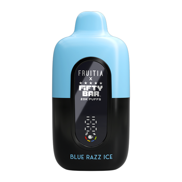 BUY 1 GET 1 FREE Blue Razz Ice FRUITIA X Fifty Bar 20K