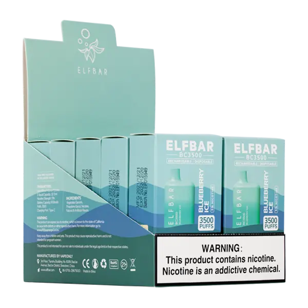 BUY 1 GET 1 FREE Blueberry Ice Elf Bar 3500 | Vape Amazon India EBCREATE