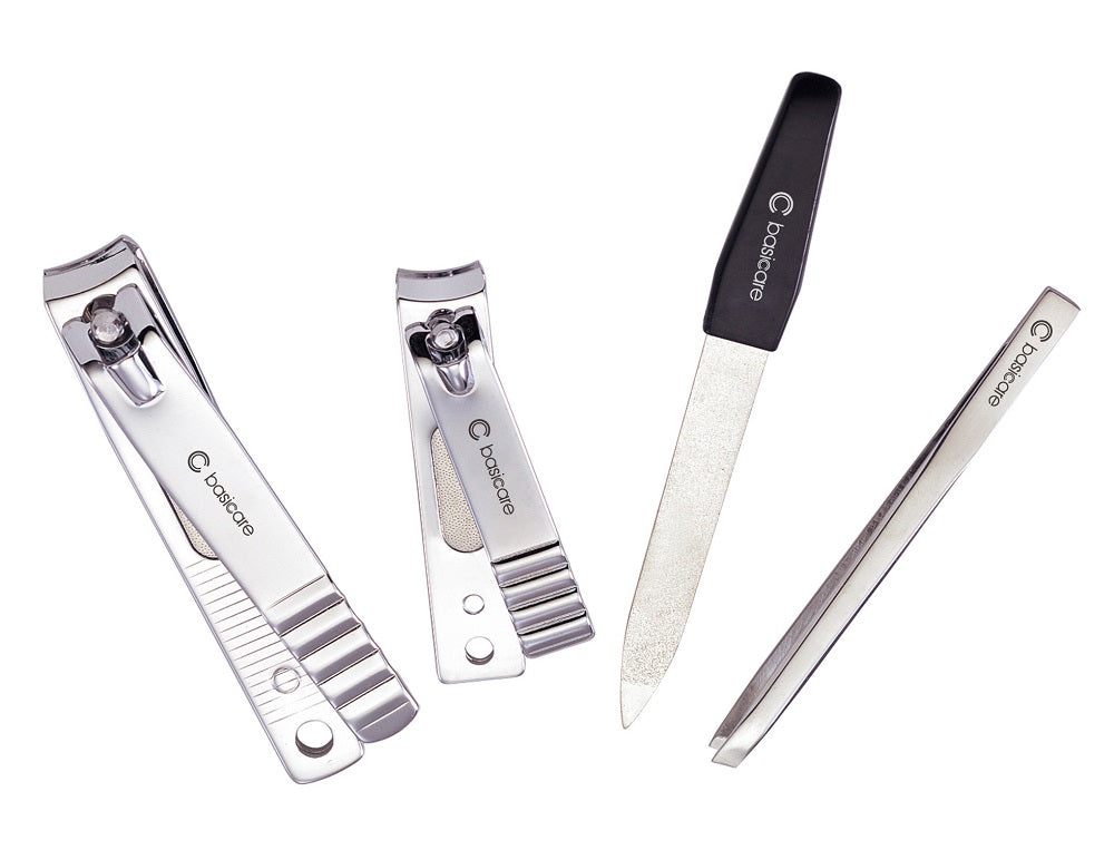 Basicare The Starter Set 4Pcs - Nail Clipper Toe Nail Clipper, Nail File & Tweezer