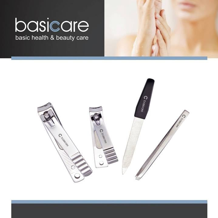 Basicare The Starter Set 4Pcs - Nail Clipper Toe Nail Clipper, Nail File & Tweezer