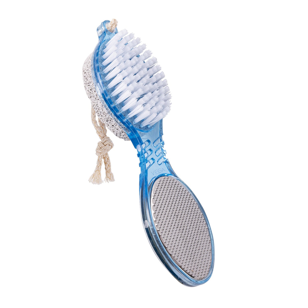 Vega 4 In 1 Foot Pedicure Brush, Pumice Stone, Scrubber & File For Soft Care (PD-02)
