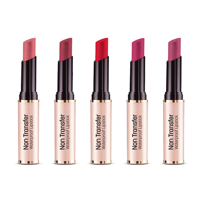 Non Transfer Waterproof Lipstick - Pack Of 5