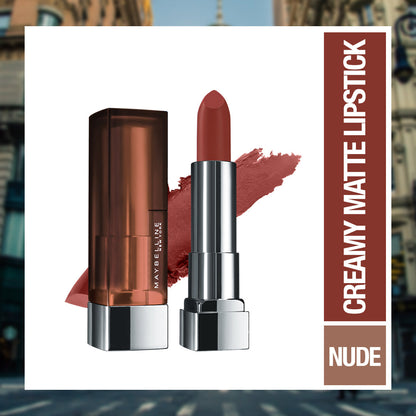 Maybelline New York Color Sensational Creamy Matte Lipstick, 676 East Village Rose, 3.9g