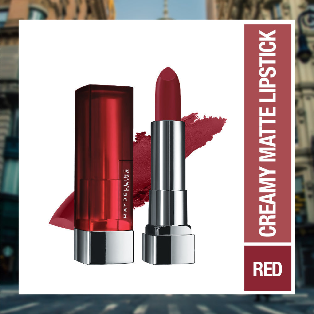 Maybelline New York Color Sensational Creamy Matte Lipstick, 695 Divine Wine, 3.9g