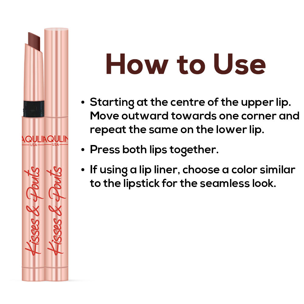 Jaquline USA Kisses & Pouts Transfer Proof Matte Lipstick 1.4gm French Kiss 01