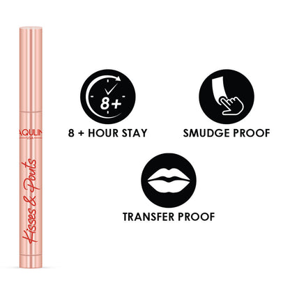 Jaquline USA Kisses & Pouts Transfer Proof Matte Lipstick 1.4gm French Kiss 01