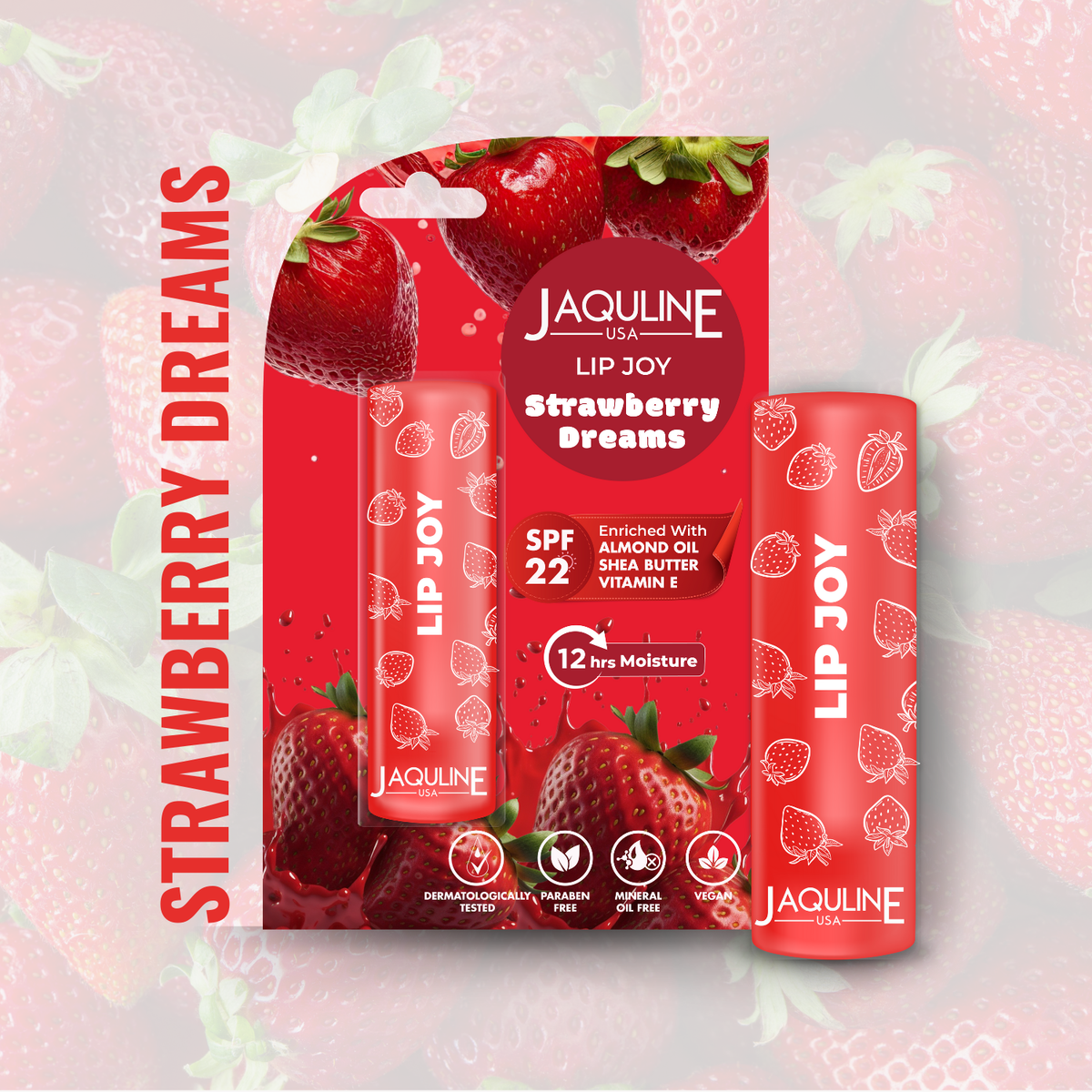 Jaquline USA LipJoy LipBalm 4.5g StrawberyDream