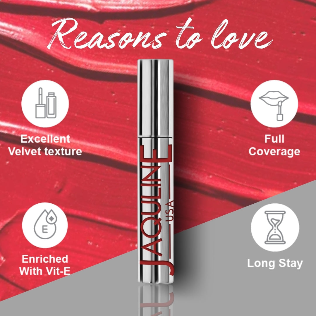 Jaquline USA RIZZ Bold Rizz Liquid Lipstick Glossy Matte, Long Lasting Formula-3.5ml