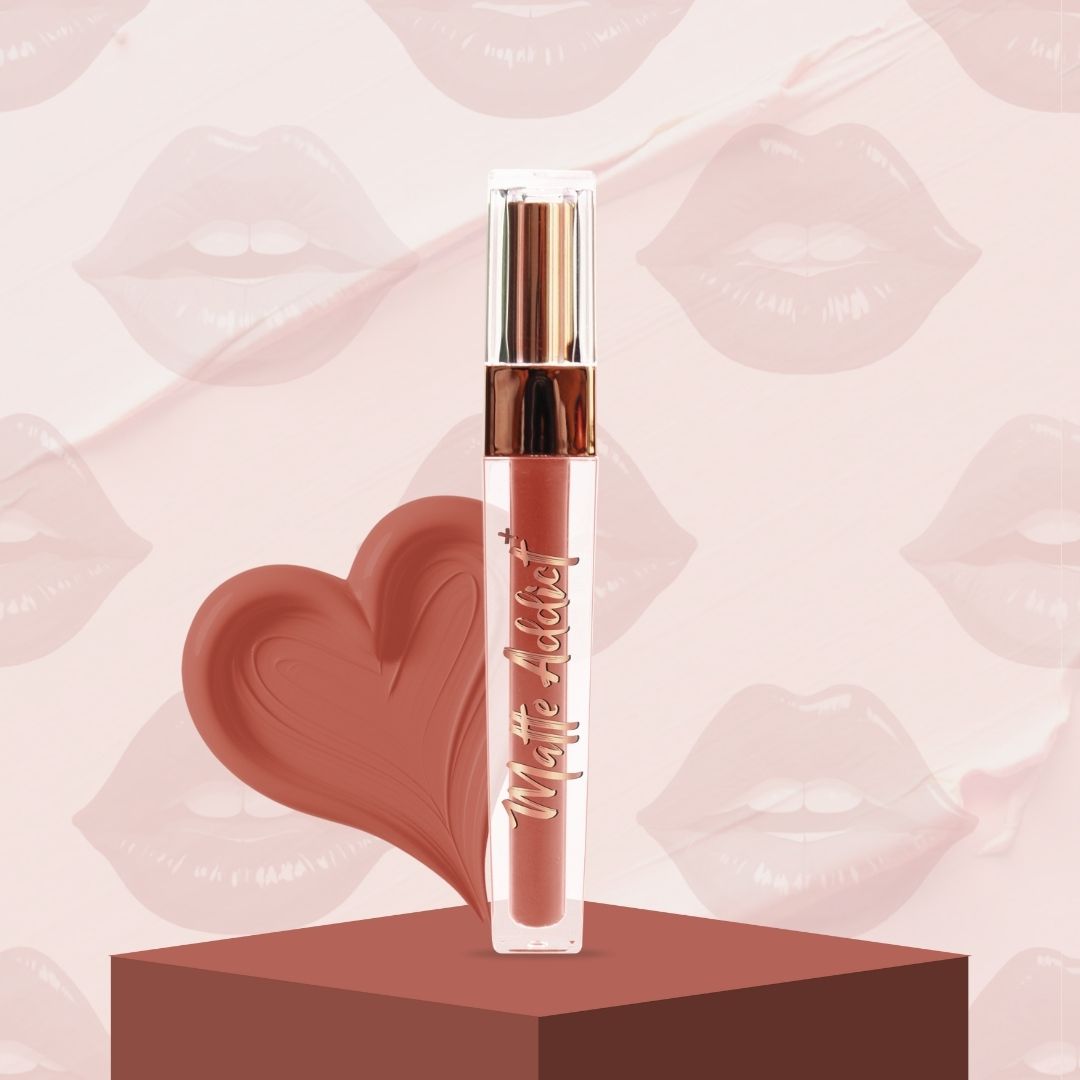 Jaquline USA Matte Addict + Liquid Lipstick, 8Hr stay, Lightweight & Transfer proof - Sunlit Beige 03, 3.5ml