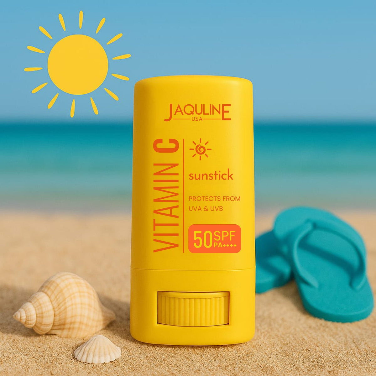 Jaquline USA Vitamin C Sunstick 20G |SPF 50 & PA++++| with non-greasy
