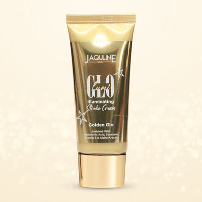 Jaquline USA Lumi Glo Strobe Cream Golden Glo 30g | 3-in-1 Multipurpose Highlighter with Hyaluronic Acid