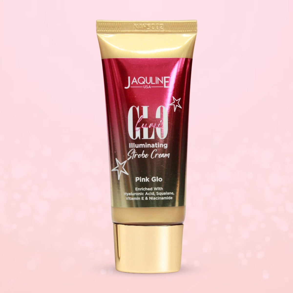 Jaquline USA Lumi Glo Strobe Cream Pink Glo 30g | 3-in-1 Multipurpose Highlighter with Hyaluronic Acid