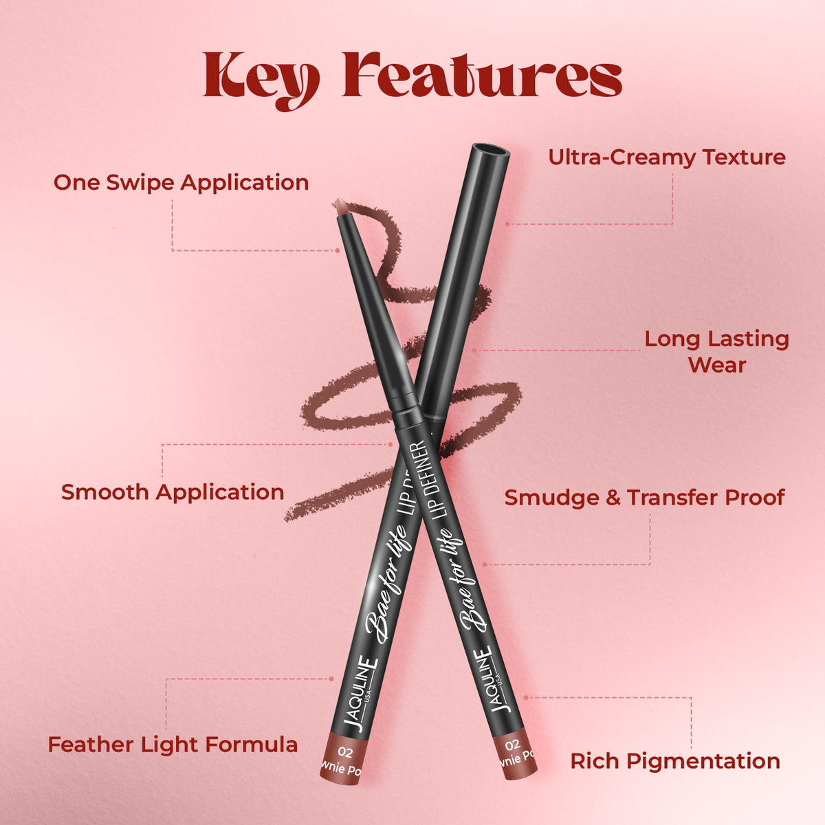 Jaquline USA Bae For Life Lip Definer 0.3g Brownie Points 02