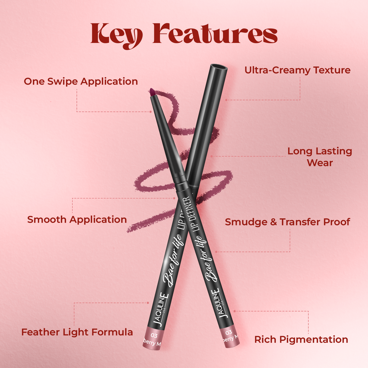 Jaquline USA Bae For Life Lip Definer 0.3g Mulberry Mood 03