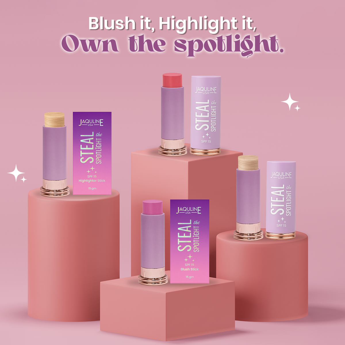 Jaquline USA Steal the Spotlight Blush Stick 15g - Soft Focus 02