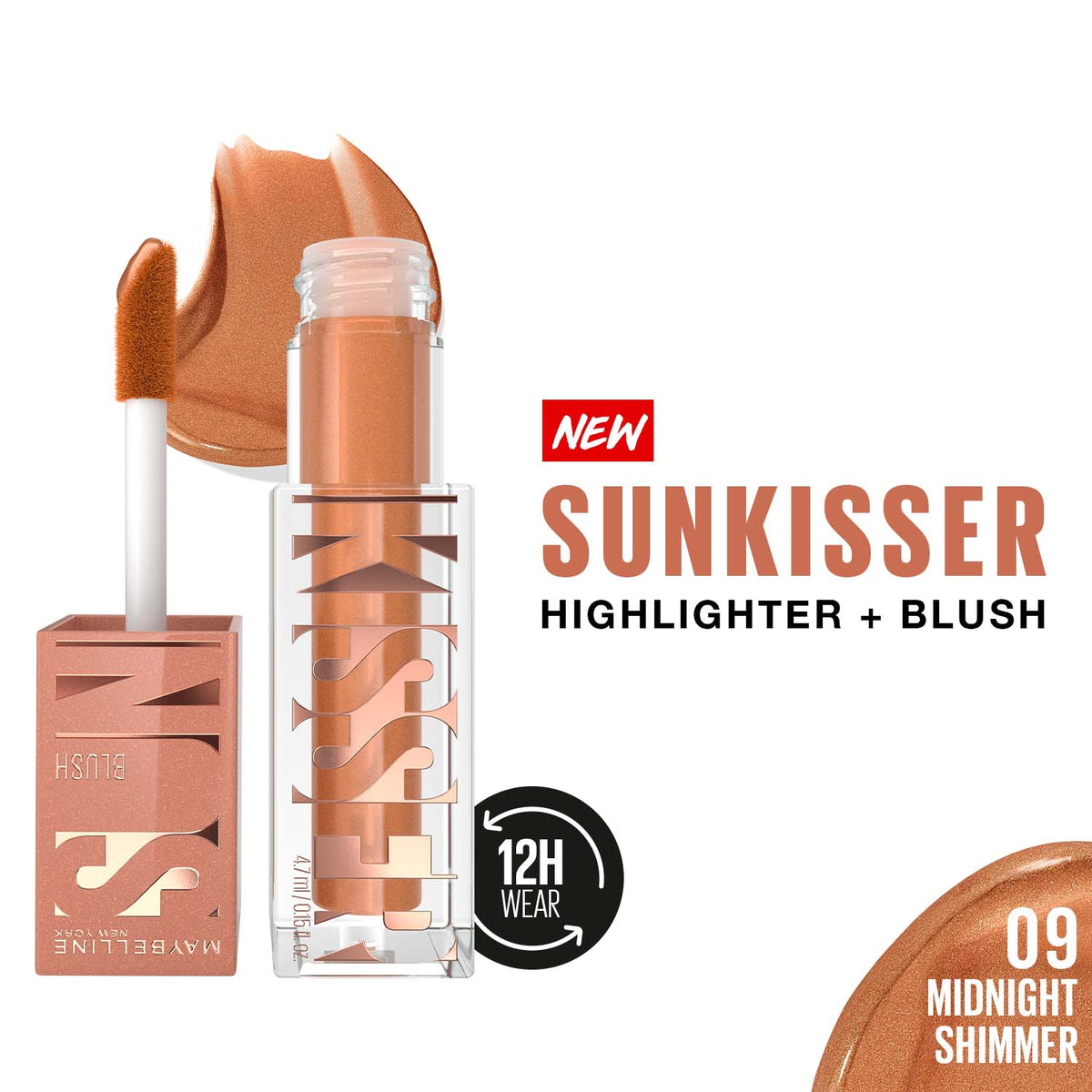 Maybelline New York Sunkisser Highlighter + Blush, Midnight Shimmer, 4.7 g