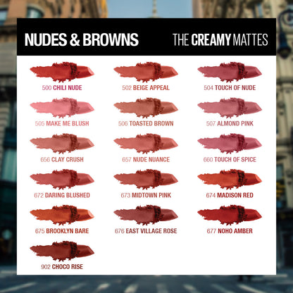 Maybelline New York Color Sensational Creamy Matte Lipstick, 691 Rich Ruby, 3.9g