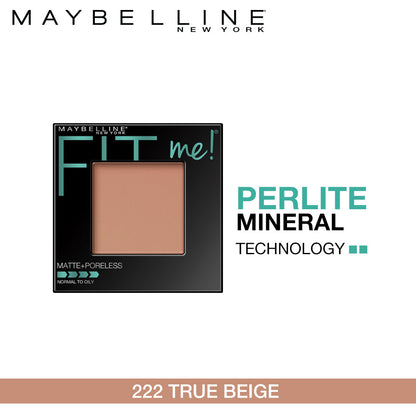 Maybelline New York Fit Me Matte + Poreless Powder, 222 True Beige