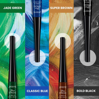 Jaquline USA Pro Stroke Liquid Eyeliner Classic Blue 4ml, Enriched with Almond Extract, long lasting, Smudge proof