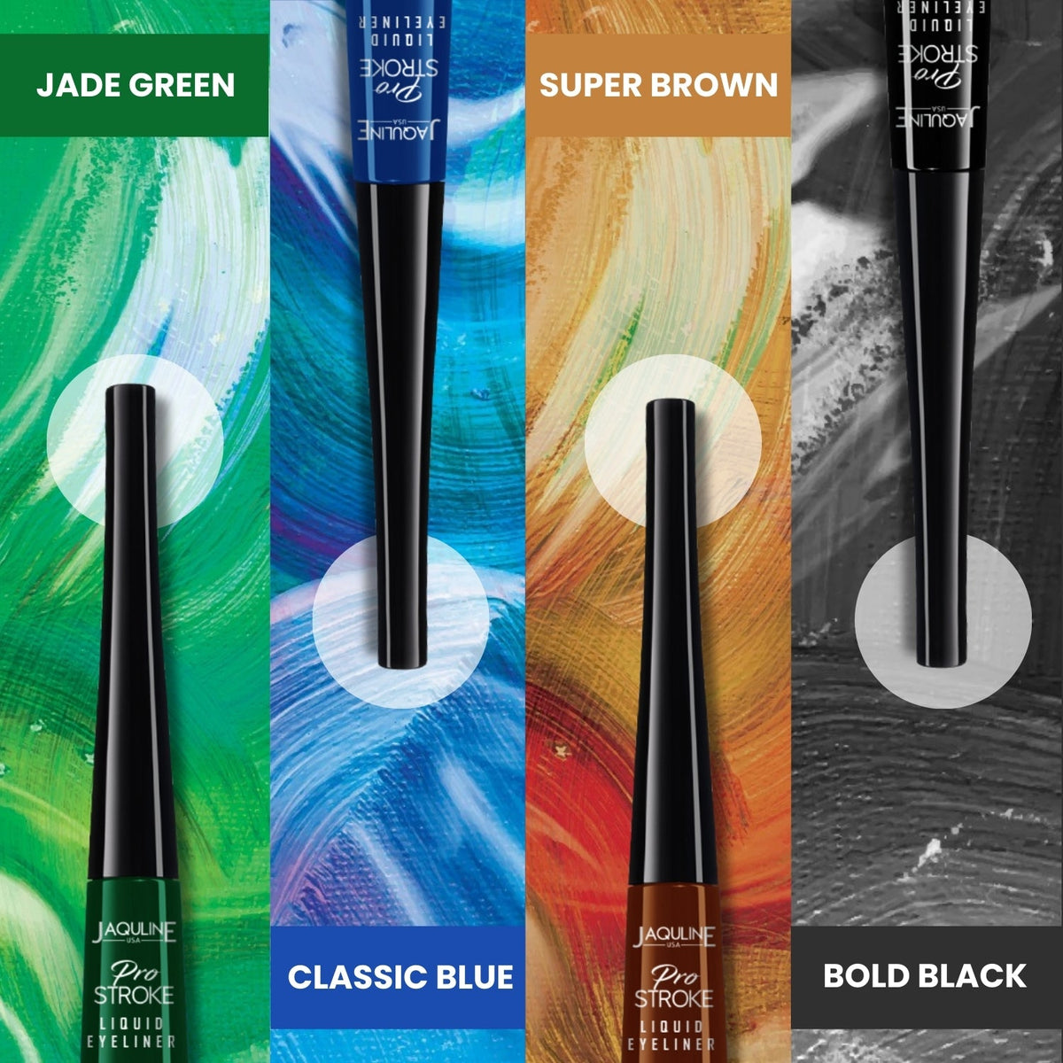 Jaquline USA Pro Stroke Liquid Eyeliner Super Brown 4ml, Enriched with Almond Extract, long lasting, Smudge proof