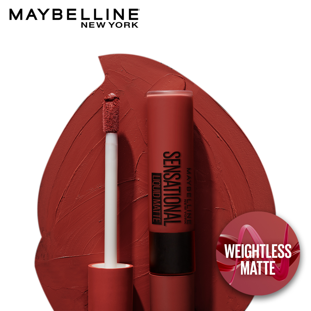 Maybelline New York Sensational Liquid Matte Lipstick, 24 Touch of Spice, 7ml - Liquid Lipstick Shades Delivering Intense Mat
