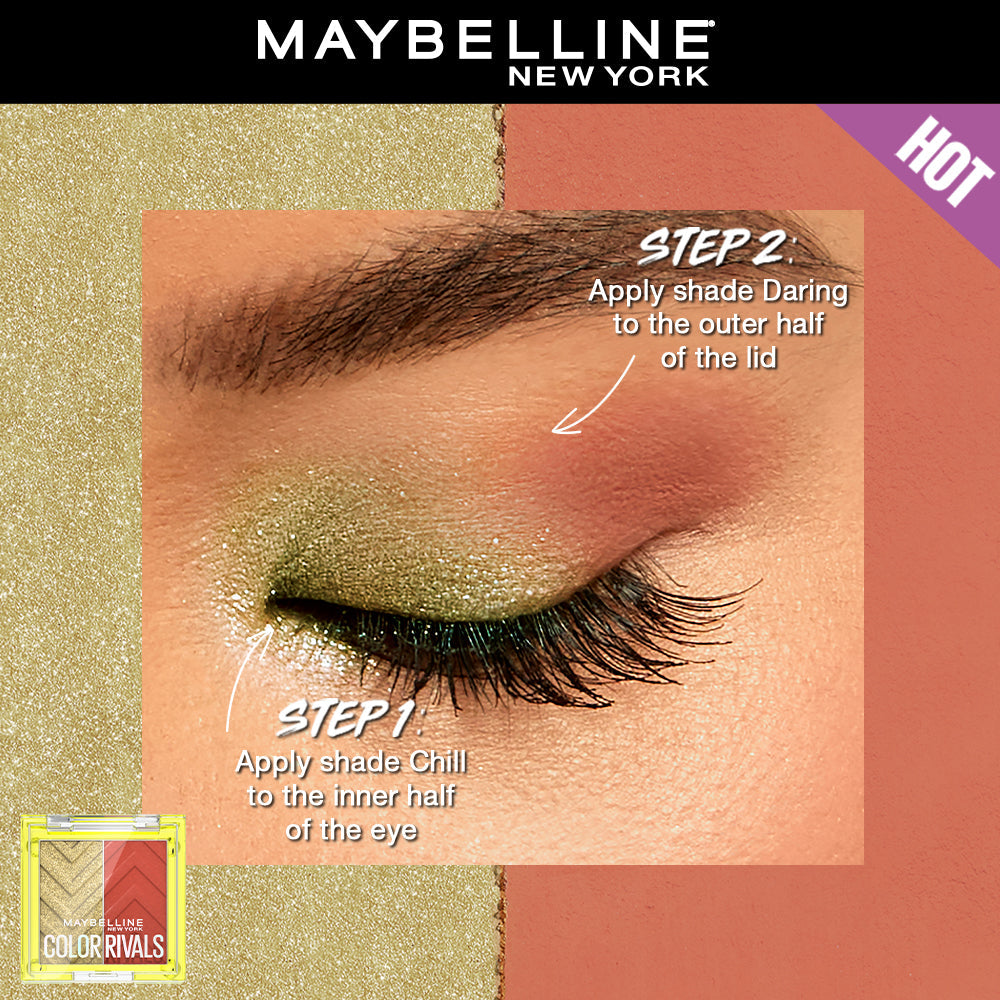Maybelline Color Rivals Shadow Longwear Duo Eyeshadow Palette: Chill x Daring, 3g