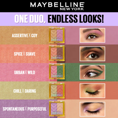 Maybelline Color Rivals Shadow Longwear Duo Eyeshadow Palette: Chill x Daring, 3g