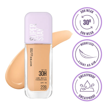 Maybelline New York Super Stay Lumi-Matte Liquid Foundation 30H Longwear yet Light-As-Air, 228, 35ml