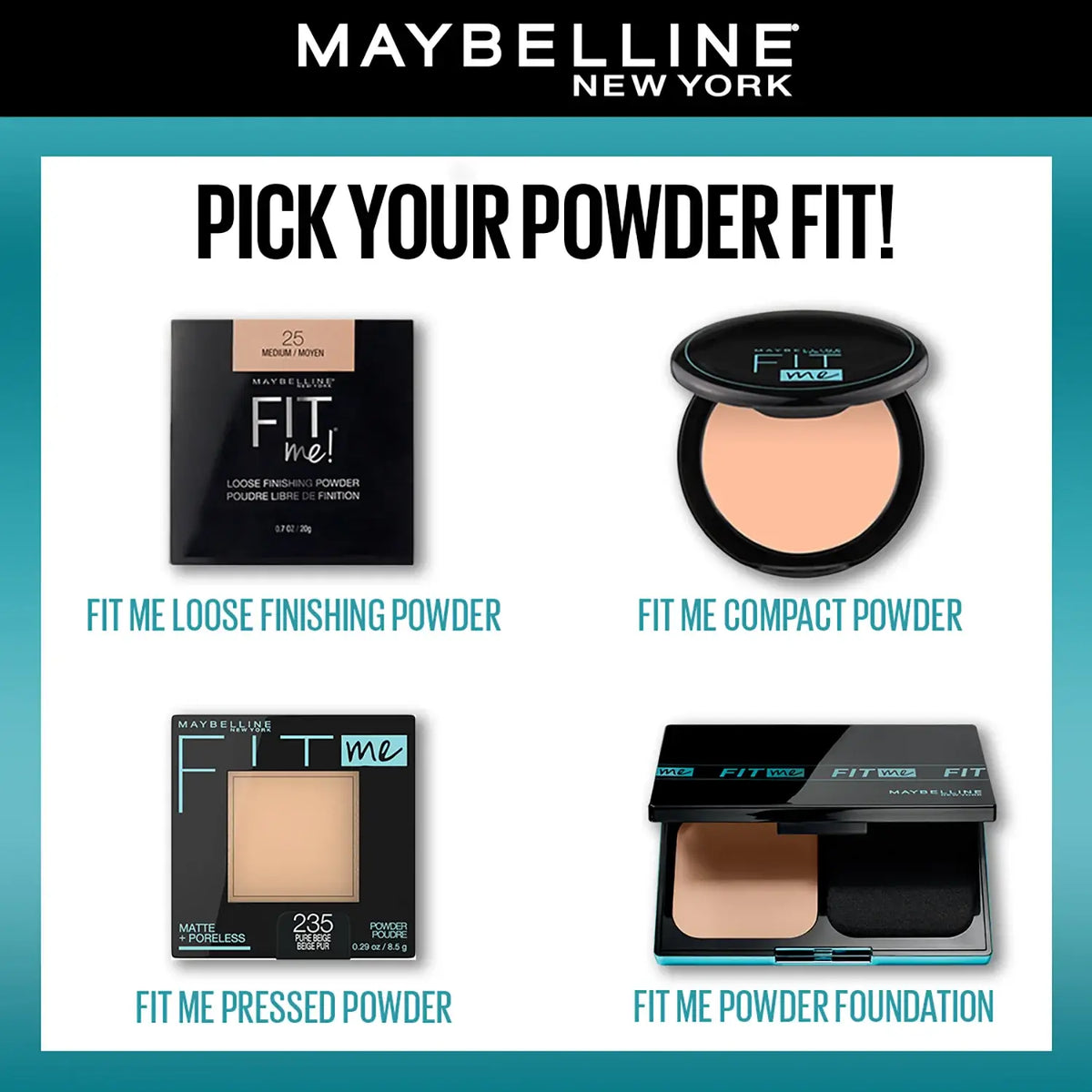 Maybelline New York Fit Me Matte + Poreless Compact Powder, 128 Warm Nude, 6g