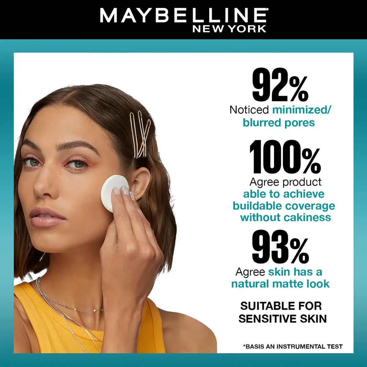 Maybelline New York Fit Me Matte + Poreless Compact Powder, 310 Sun Beige, 6g