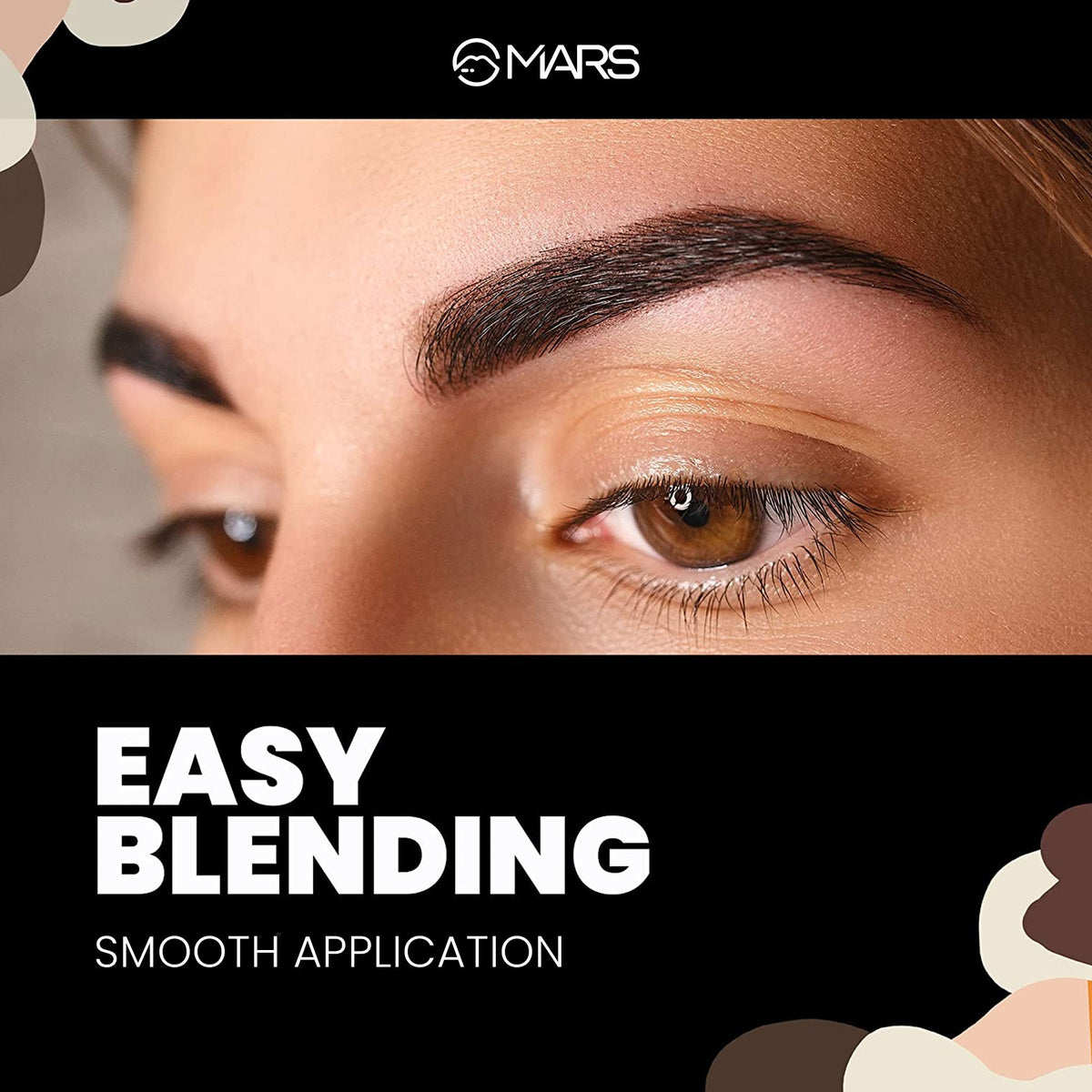 MARS 4 in 1 Eyebrow Powder Cake with Angled Eyebrow Brush and Spoolie | Long Lasting & Waterproof (8g)