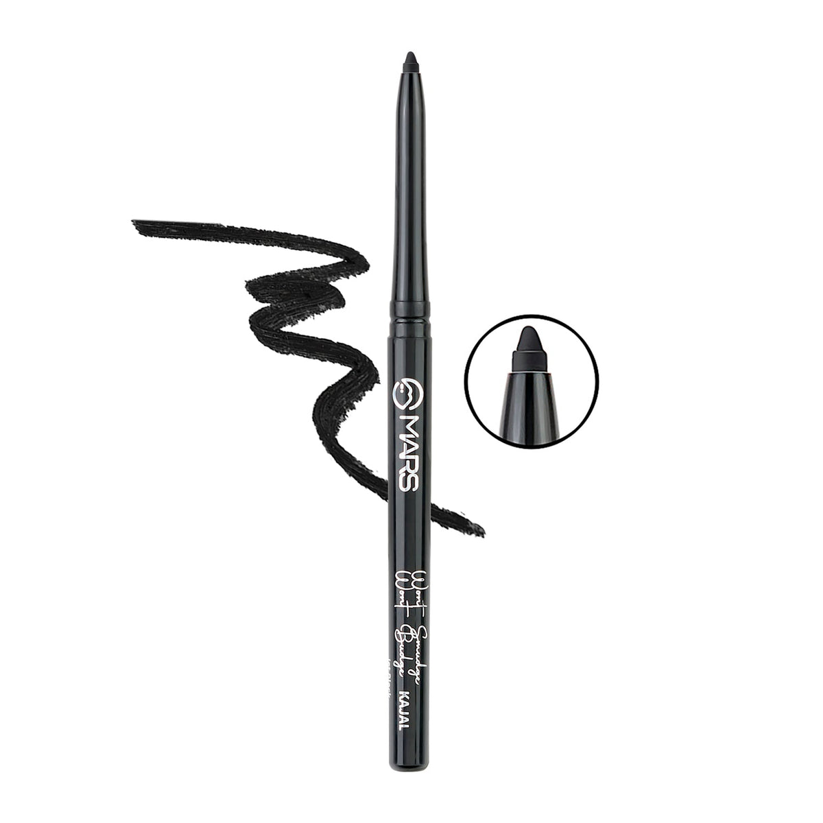 MARS won't Smudge Long Lasting Waterproof Super Black Kajal (Jet Black, 0.35 g)