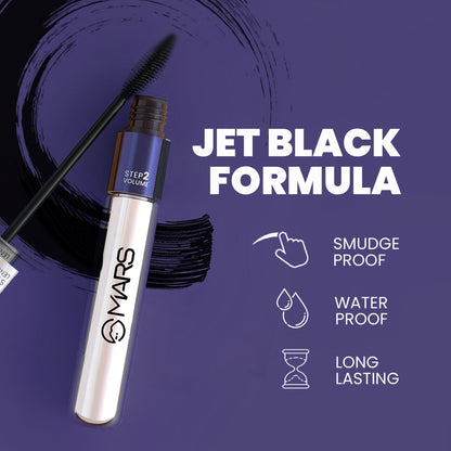 MARS Double Trouble Volumizing and Lengthening Mascara | 2-in-1 Mascara for Women | Long Lasting (15 ml) (Black)