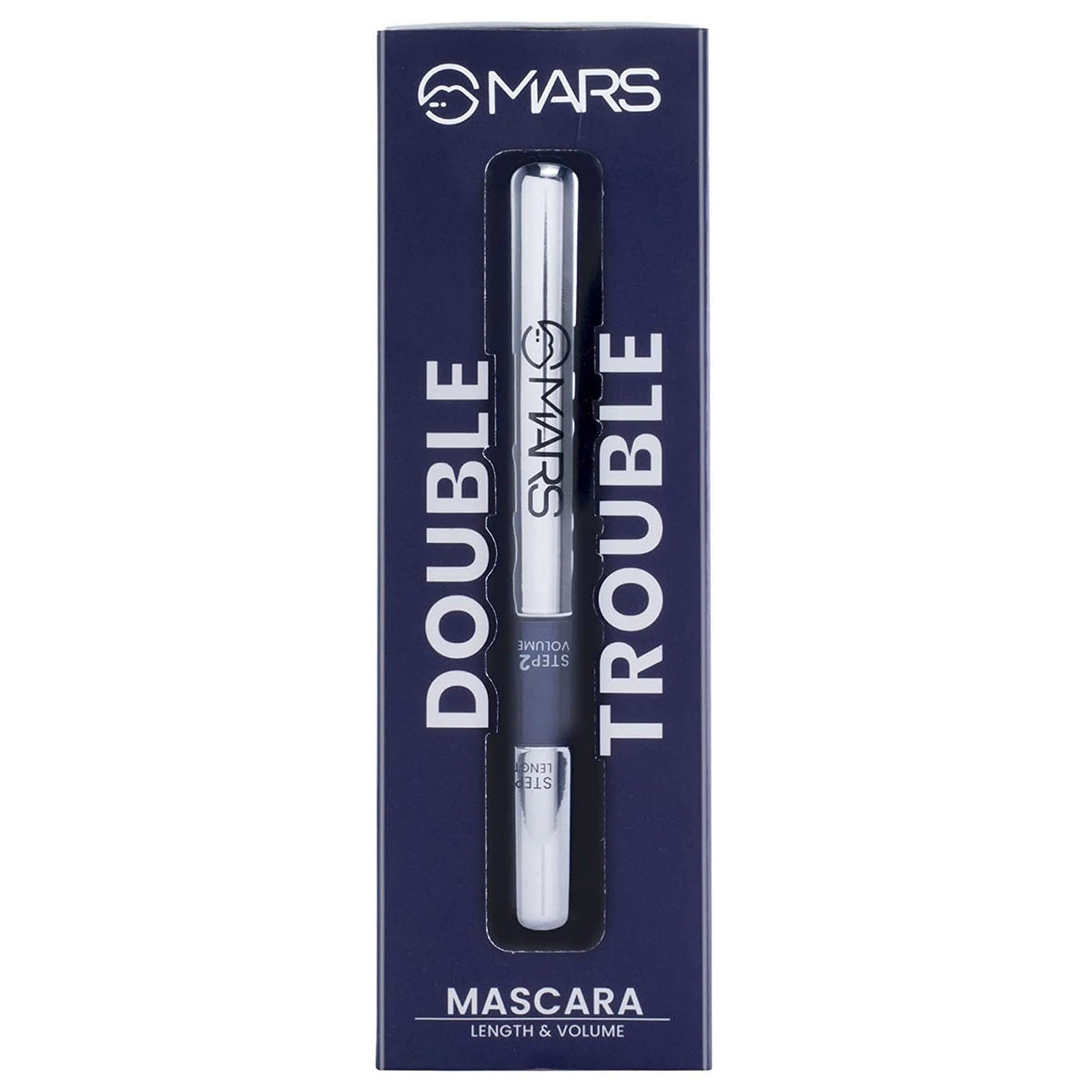 MARS Double Trouble Volumizing and Lengthening Mascara | 2-in-1 Mascara for Women | Long Lasting (15 ml) (Black)