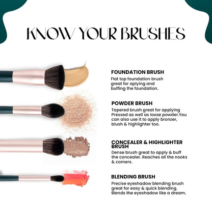 MARS Tools of Titan Brush Set of 8 with Holder | Face Makeup Brush Set with Ultra Soft Bristles (PACK OF 8)