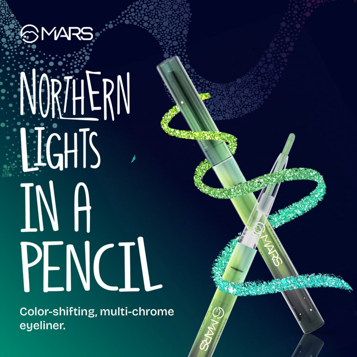 MARS Northern Lights In A Pen Retractable Eyeliner (0.35gm) (04-SIBERIAN SPECTRUM) | Duo-Chrome Shimmer Effect | Long-Lasting