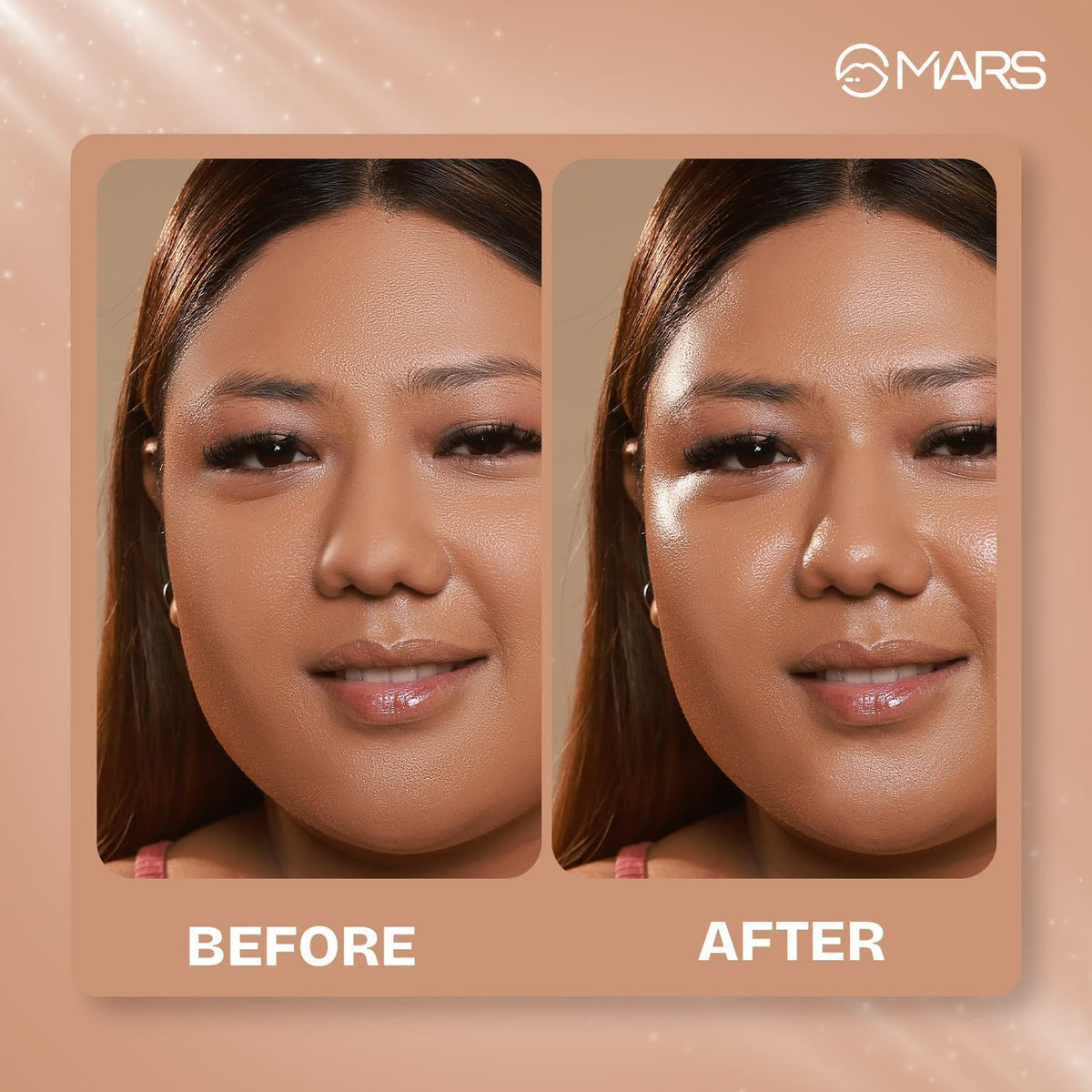 MARS God's Glow Illuminator Highlighter (30ml) (07-ECLAIRS) | Hyaluronic Acid, Green Tea & Rosemary Extract | Sheer Coverage 