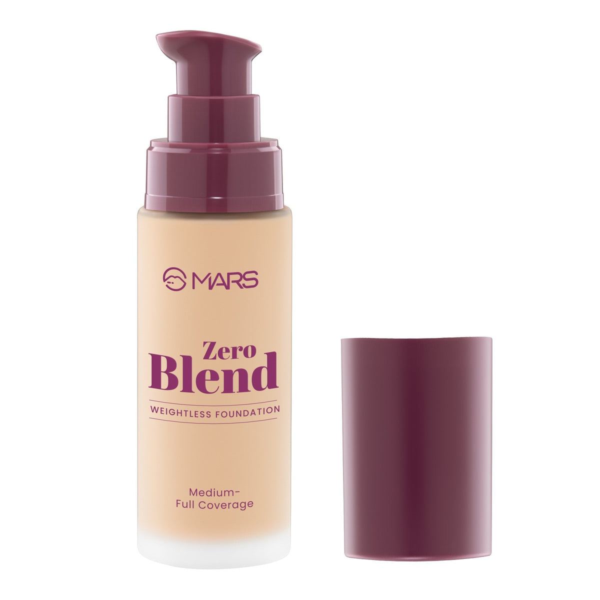 MARS Zero Blend Weightless Foundation for Makeup ( 30ml ) (06-HONEY GOLD) | Lightweight & Long-Lasting | Matte Finish | Build