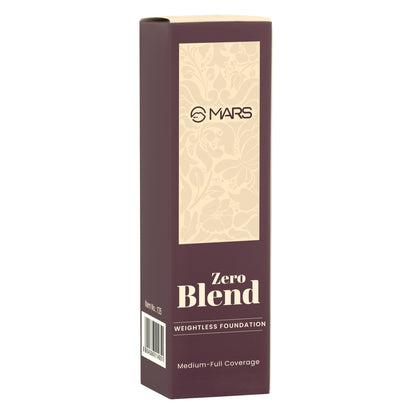 MARS Zero Blend Weightless Foundation for Makeup ( 30ml ) (08-HONEY HECTAR) | Lightweight & Long-Lasting | Matte Finish | Bui