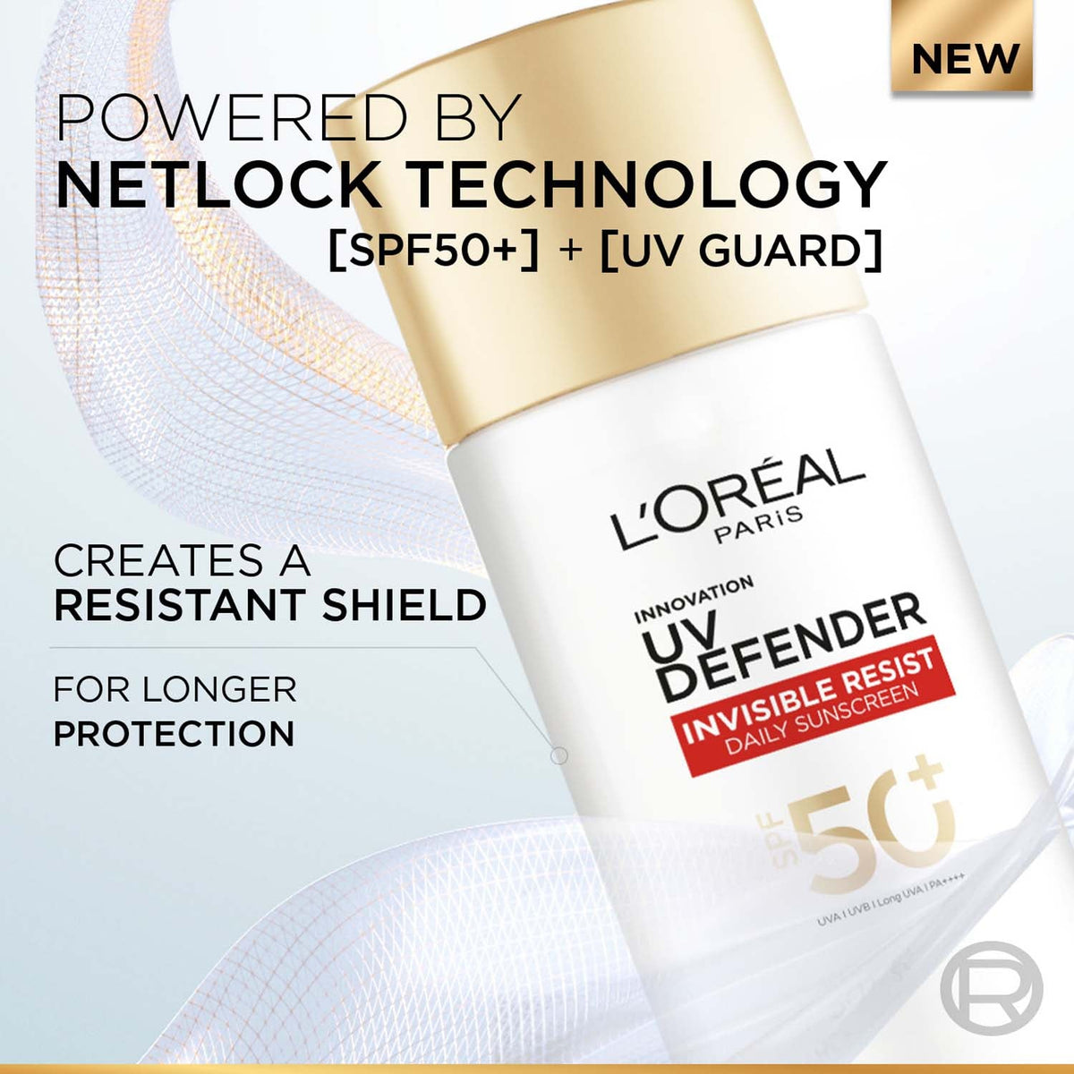 Lâ€™Oreal Paris Uv Defender Invisible Resist Daily Sunscreen SPF50+ PA++++ Lightweight, 50 ml