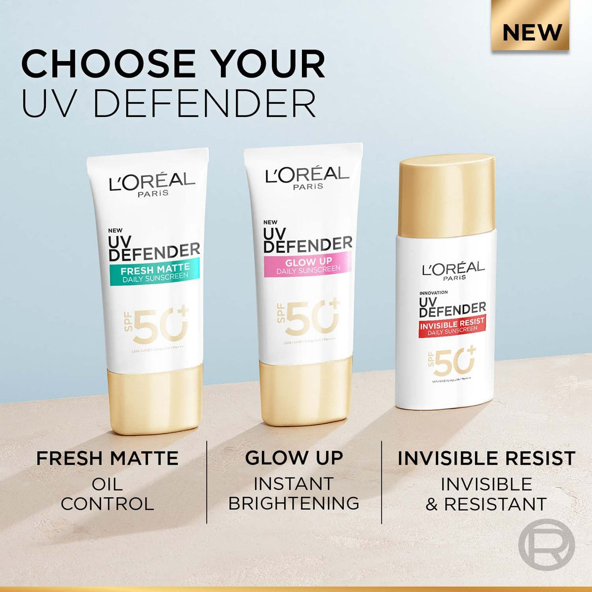 Lâ€™Oreal Paris Uv Defender Invisible Resist Daily Sunscreen SPF50+ PA++++ Lightweight, 50 ml