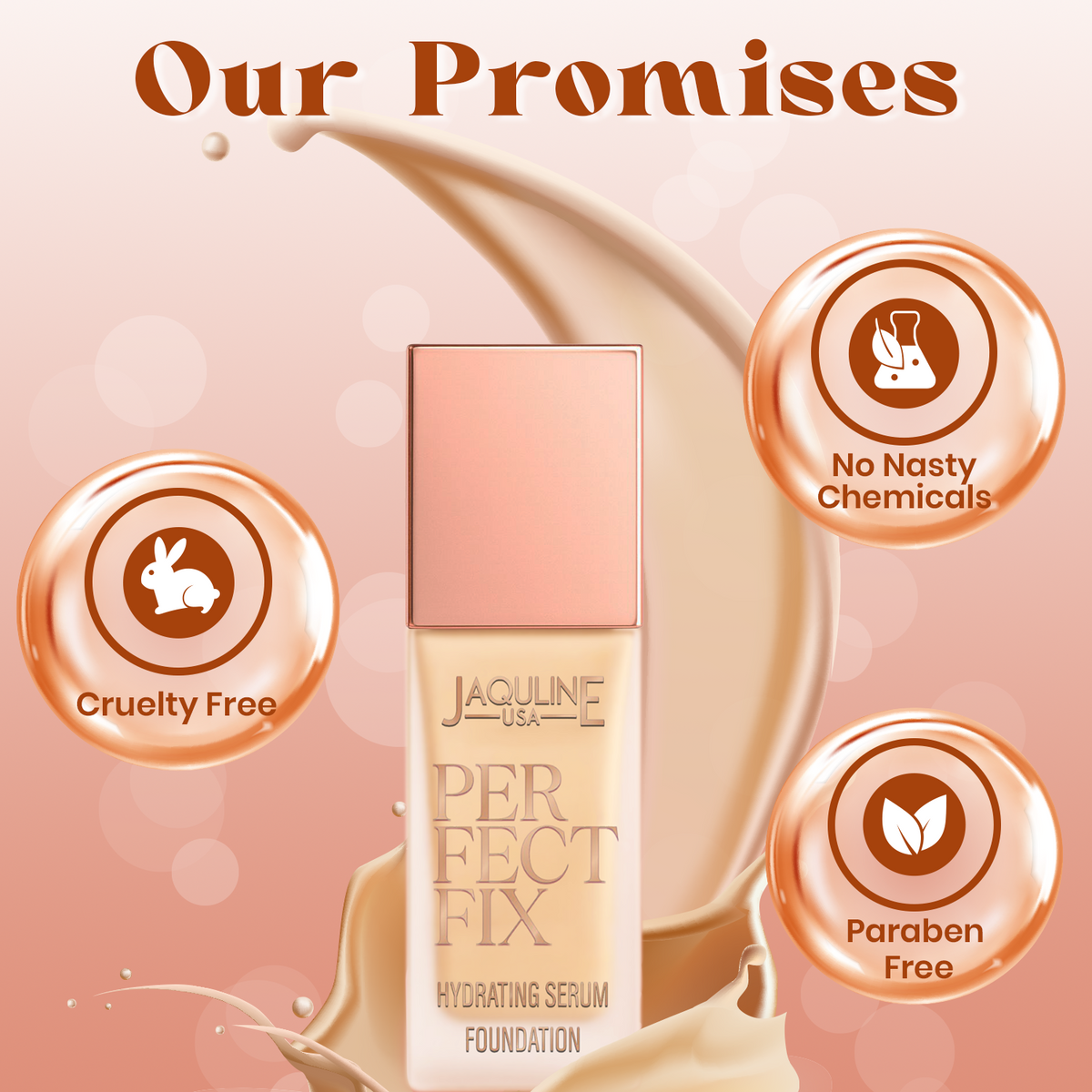 Jaquline USA Perfect Fix Hydrating Serum Foundation 30ml Almond 01