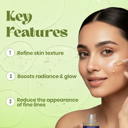 JAQULINE USA Retin glo Vitamin C Face Serum Brightening Hydrating Glow Reduces Pores (30 ml)