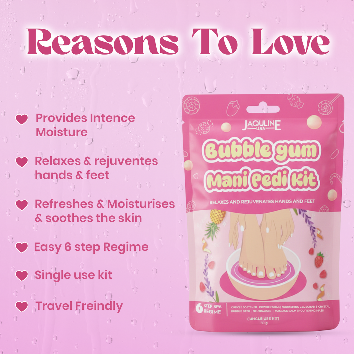 Jaquline USA Bubblegum Manicure & Pedicure Kit