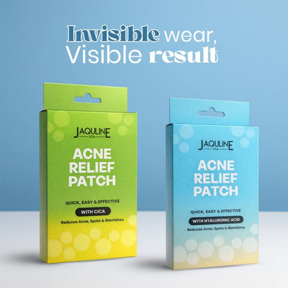 JAQULINE USA Acne Relief Patches with Cica | Hydrocolloid Pimple Patches | Soothing Spot Treatment | Absorbs Acne Secretion |