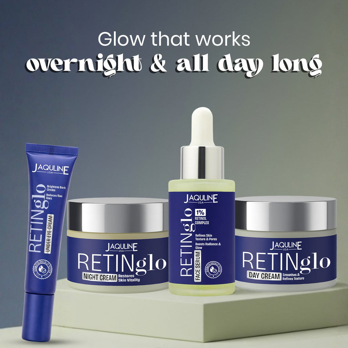 Jaquline USA Retin glo Day Cream Brightening Moisturizer with Glycolic Acid & Vitamin E (50 g)