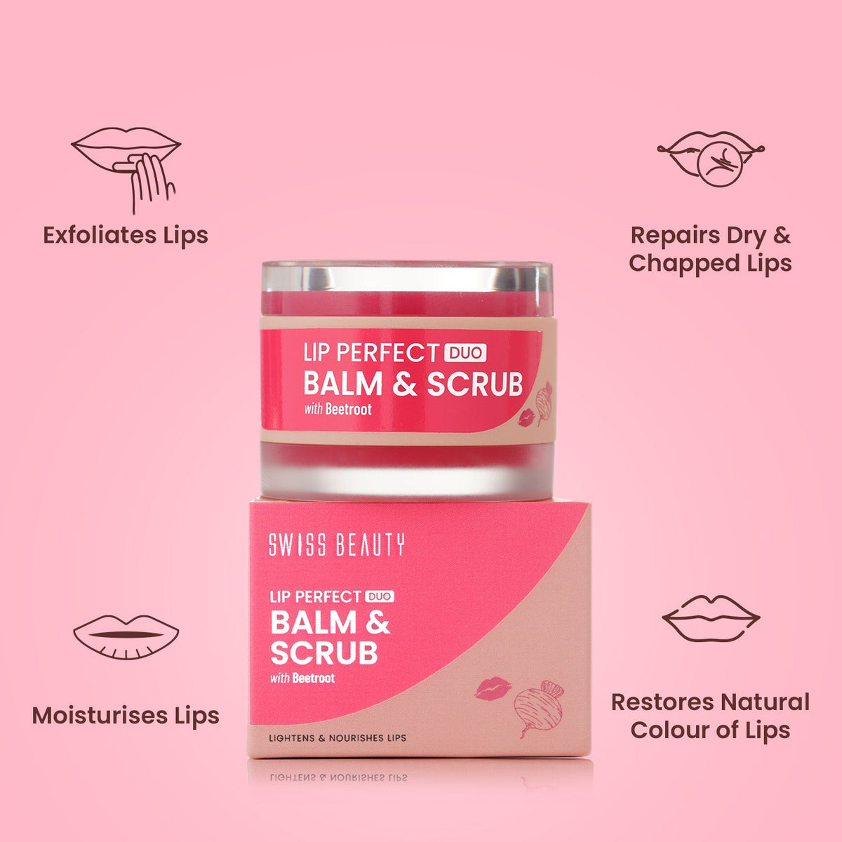 Lip Perfect Duo Balm & Scrub with Beetroot Extract