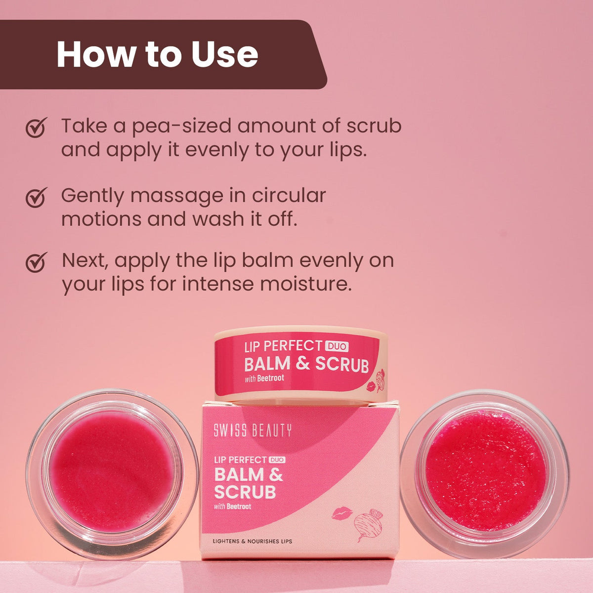 Lip Perfect Duo Balm & Scrub with Beetroot Extract